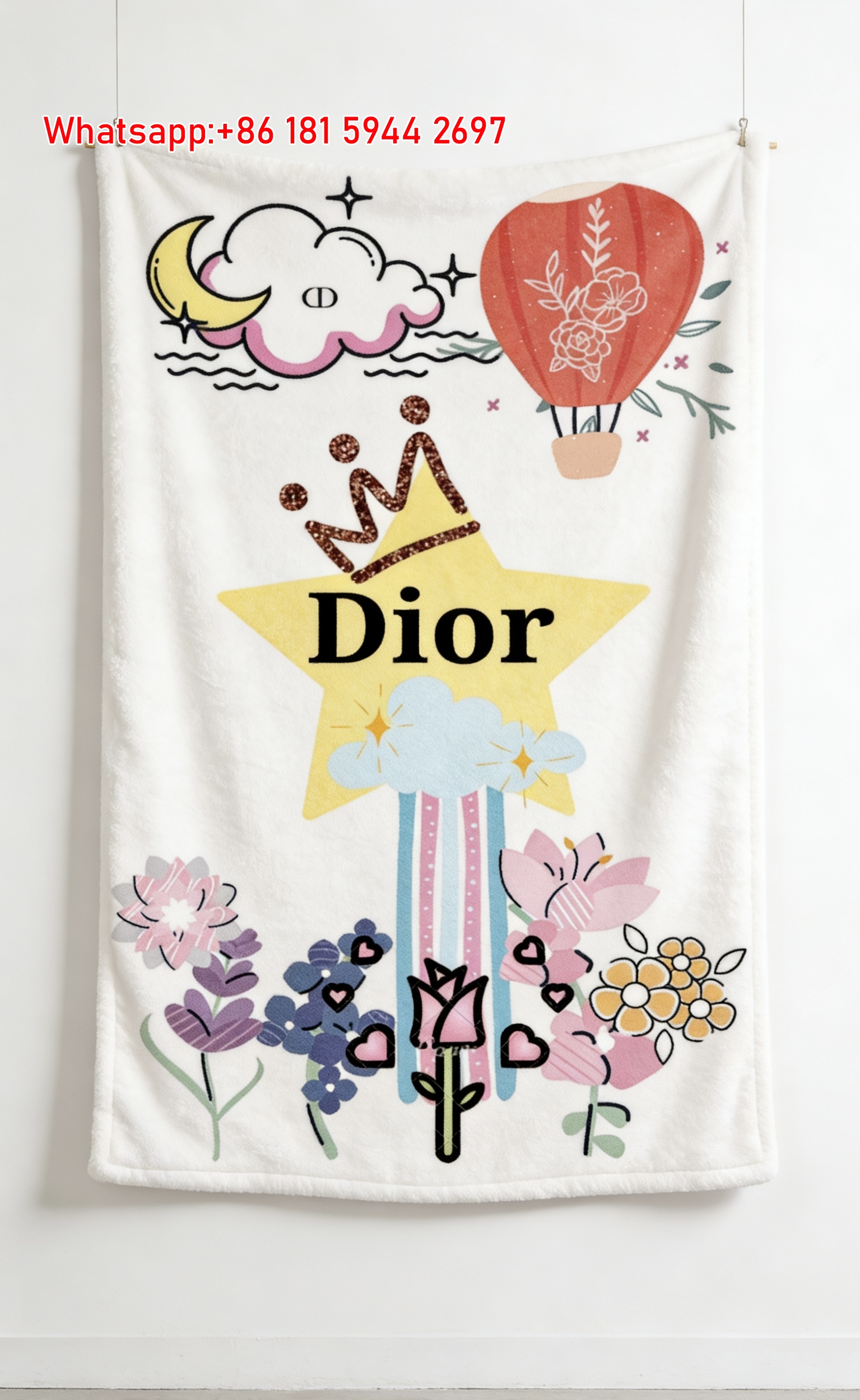 Dior Cute Cartoon Star Flannel Blanket Throw Sofa Decor D121